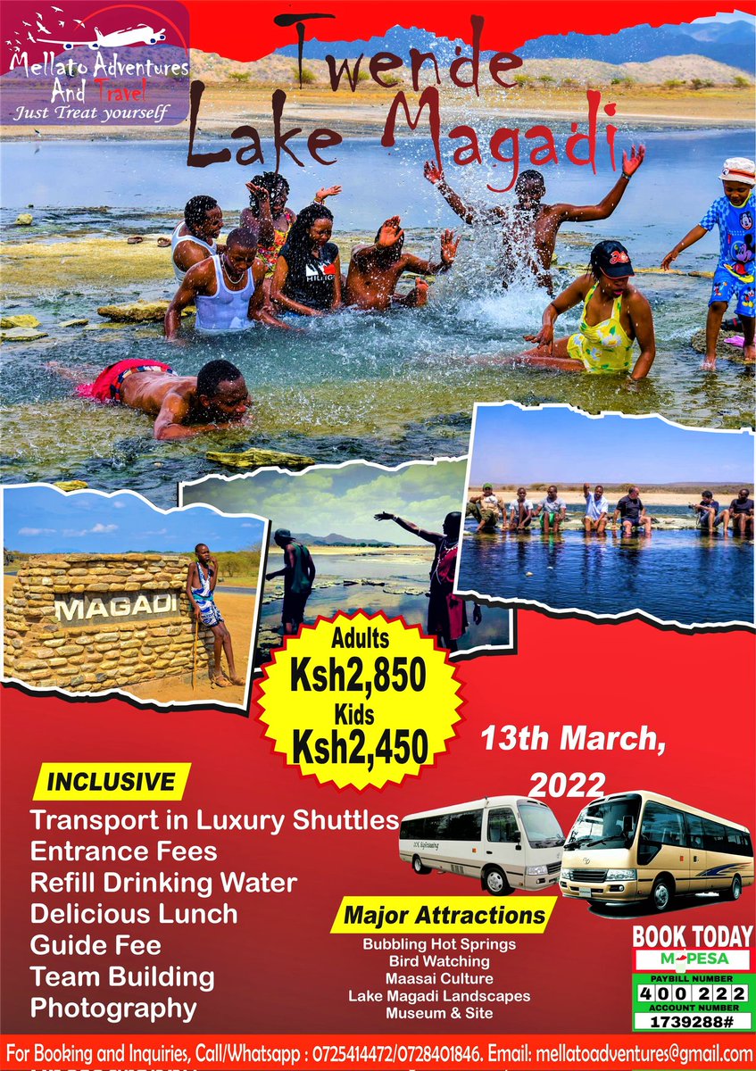 MellatoA's tweet photo. Welcome to Lake Magadi!

CHARGES
Kenyans: Ksh2850
Residents: Ksh3500

#travel #travelwithmellato #gainwithpoha #gainwithmchina #gainwithmugweru #gainwiththeepluto #TembeaTujengeKenya #gainwithspikes #travelphotography #travelgram #traveltheworld #traveling https://t.co/VTmlcbHvrj