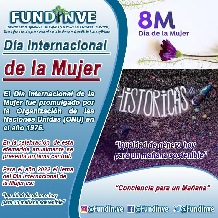 fundinve's tweet photo. Hoy más que celebrar @fundinve  rinde tributo a todas aquellas Féminas que han contribuido en esta batalla por los derechos de las mujeres y por la igualdad de género.

"Igualdad de género hoy para un mañana sostenible"

@onumujeres @onuvenezuela @FAO_Venezuela @acnurvenezuela https://t.co/PbOg2i3RKm