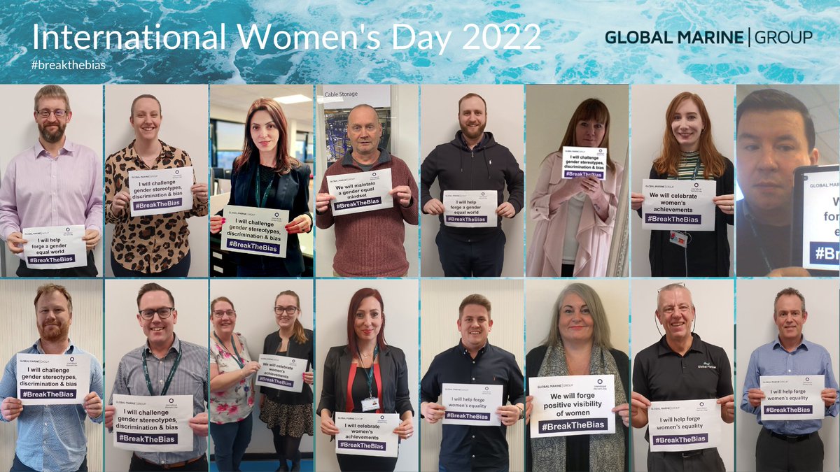 At Global Marine Group we're recognising International Women's Day! Today is a global day celebrating the social, economic, cultural, and political achievements of women.

Find out more about IWD: hubs.ly/Q015h1jf0

#breakthebias #iwd2022 #equality #diversityandinclusion