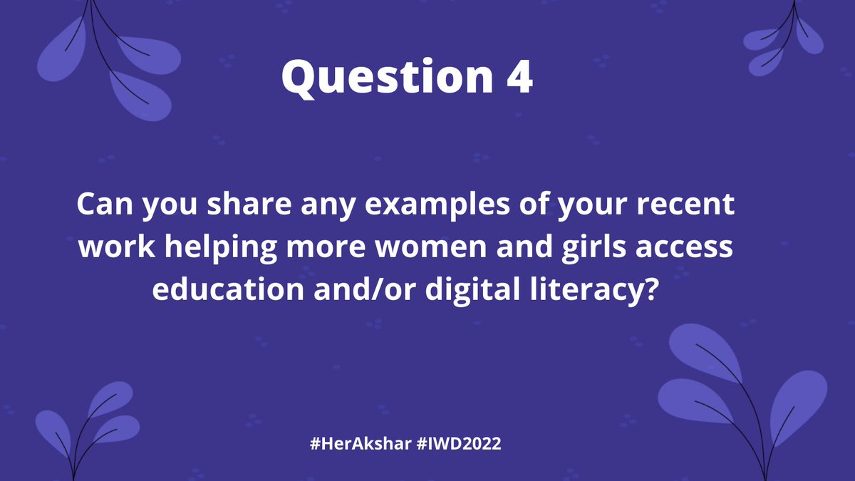 pluc_tv's tweet photo. We have some amazing partners and community champions here today!

Q4. Can you share any examples of your recent work helping more women and girls access education and/or digital literacy?

@dasra @INBreakthrough @kumari_pinki123 @guddig271 #HerAkshar #IWD https://t.co/XsJiy83ATd