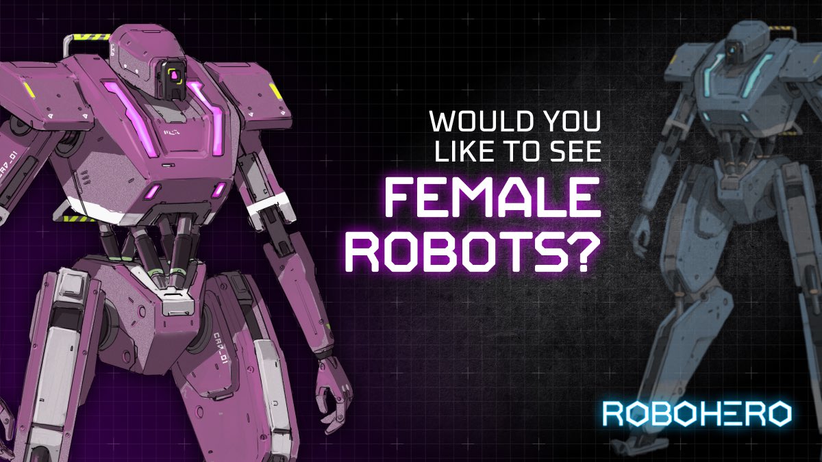 RoboHero_io's tweet photo. 👉 Would you like to see female robots? 🤖

Yes! Definitely! Post 🚺 below👇
No! Fighting is for boys! Post 🚹 below👇

#WeFightForLuna 🌔 $Luna #RoboHero 🤖 $Robo $UST #WeFightForRobo #robots #scifi #MarchOfRobots2022 https://t.co/4L9OmKzkDO