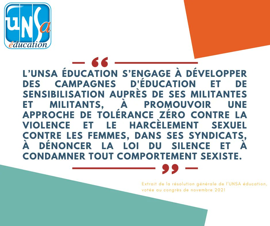 UNSA_Education's tweet photo. #Harcelementsexuel ce n’est pas que le #8mars qu’on en parle, @UNSA_Education met en place un dispositif ambitieux de lutte contre les #VSS en interne https://t.co/iSENNfagw8