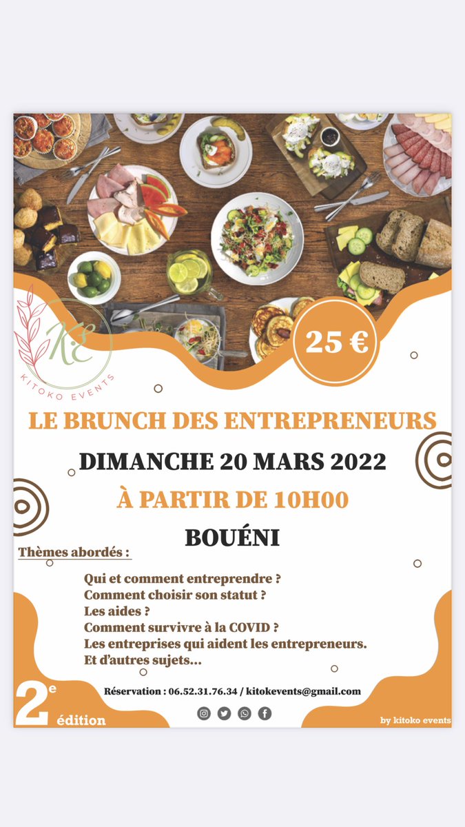 kitokoevents's tweet photo. Le brunch des entrepreneurs édition 2.  Pensez à prendre vos places. https://t.co/37tbDLpRZ4
