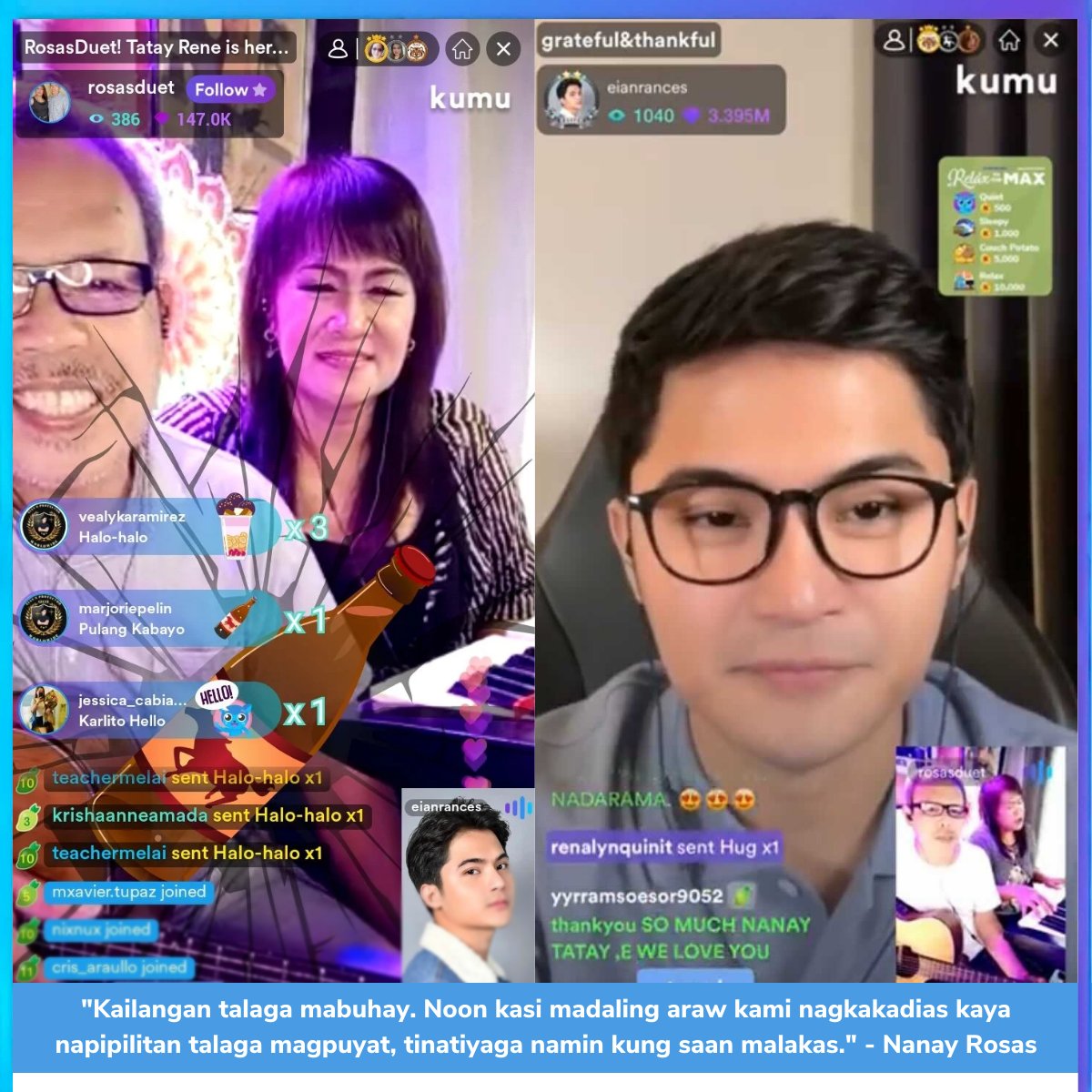 kumuPH's tweet photo. Mr. Pure heart. Thank you for touching so many souls @EianRances. Before and after PBB -- you helped so many streamers in different ways. Stan this man. 

Follow and support Nanay and Tatay here: 
https://t.co/iQj086Dy2j https://t.co/nzLLOnlaHy