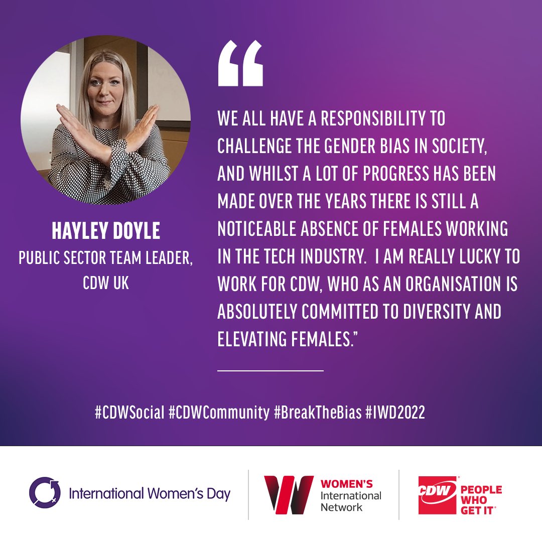 hayleyrdoyle's tweet photo. Happy #IWD all! I am so proud to be taking part in this year’s #BreakTheBias campaign with @CDW_UK, crossing my arms in solidarity to call out gender bias.♡ #BreakTheBias #BreakTheBias2022 #CDWBreakTheBias #CDWWinIWD #CDWCommunity #CDWSocial #LifeAtCDW https://t.co/3EZXTi6jv8