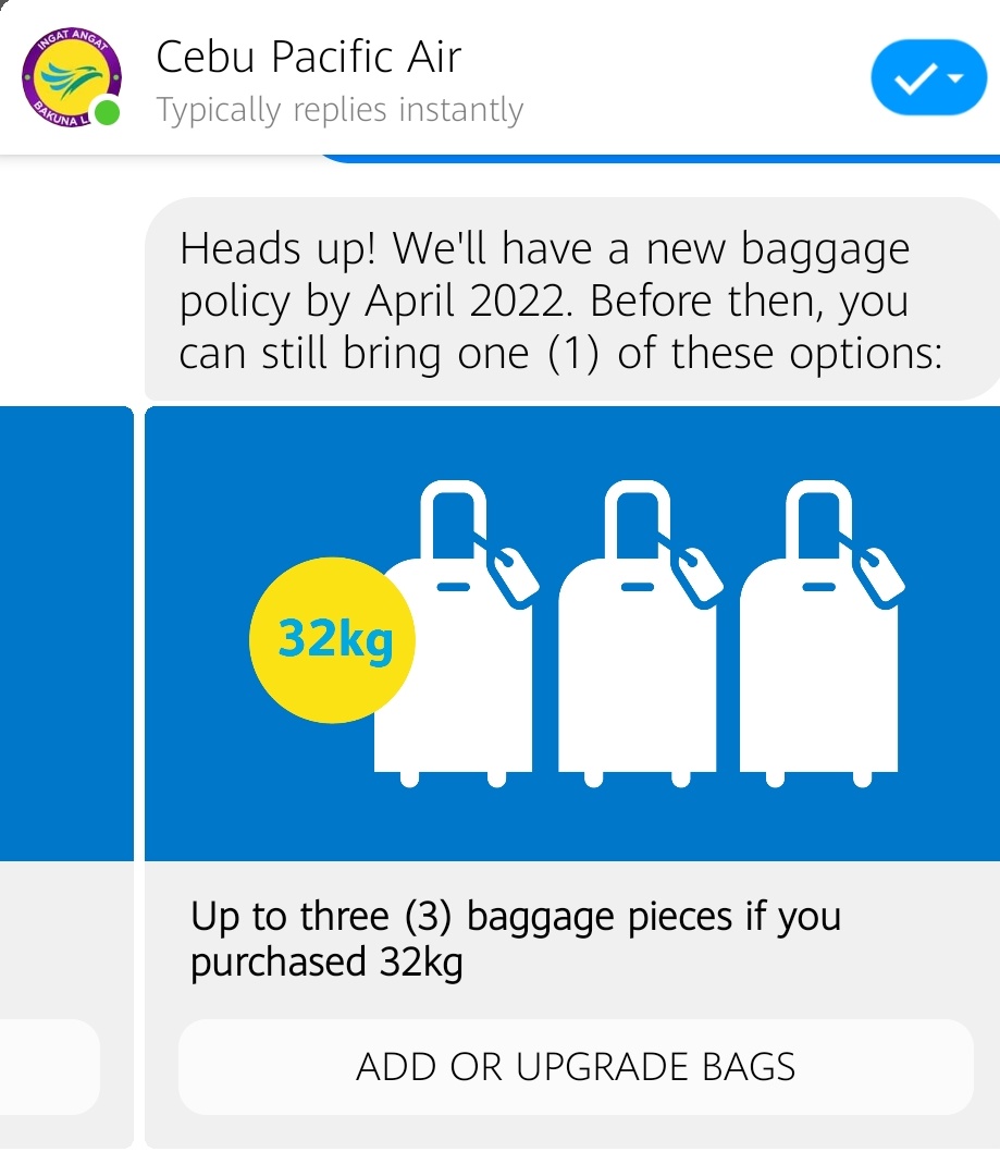 shujex's tweet photo. @CebuPacificAir any clarification on https://t.co/uki3SSPDj7 purchase of 20kg can it be 2pcs baggage am I right?
My flight is on Friday. https://t.co/ds8FspeFLB