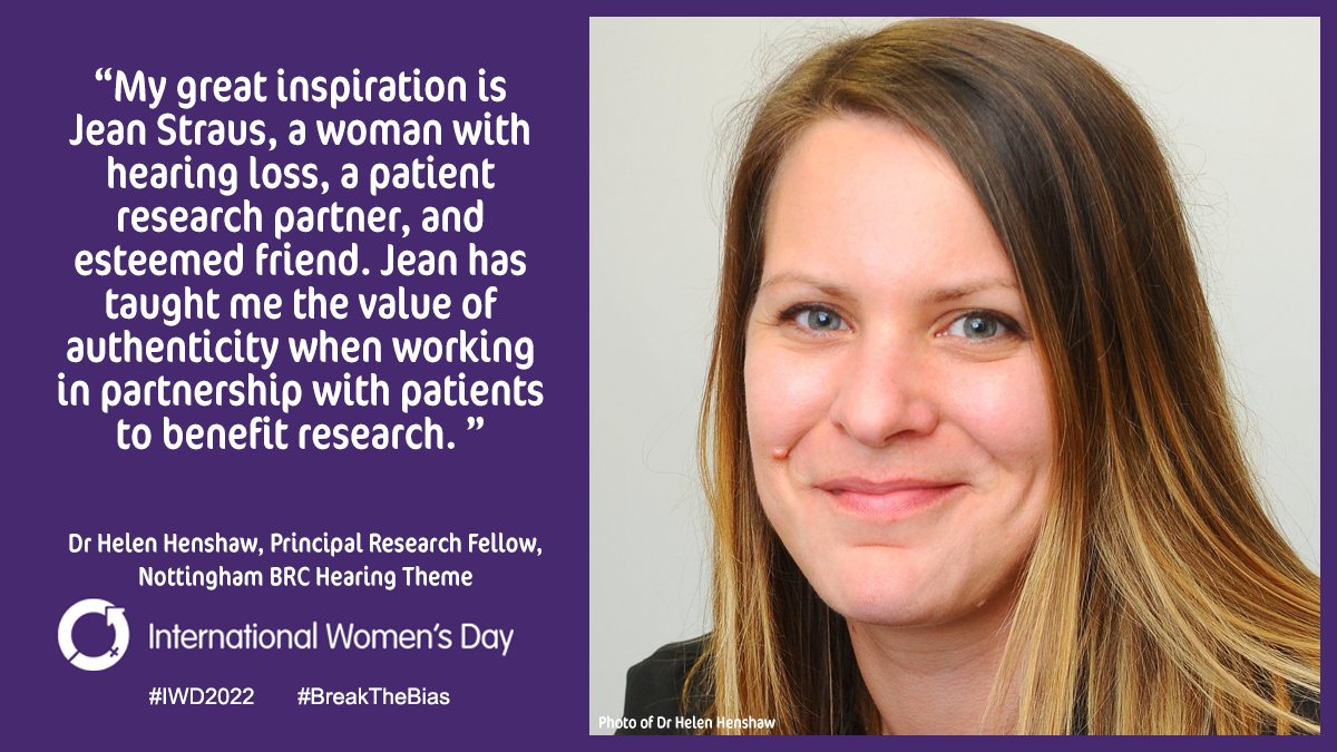 On #InternationalWomensDay, our <a href="/hearingnihr/">Nottingham Biomedical Research Centre, Hearing</a> Principal Research Fellow @hlh1 pays tribute to an inspiring #patient research partner and the contribution she makes to #hearing loss research <a href="/JeanStraus/">Jean Straus</a> #BreakTheBias #AudPeeps
