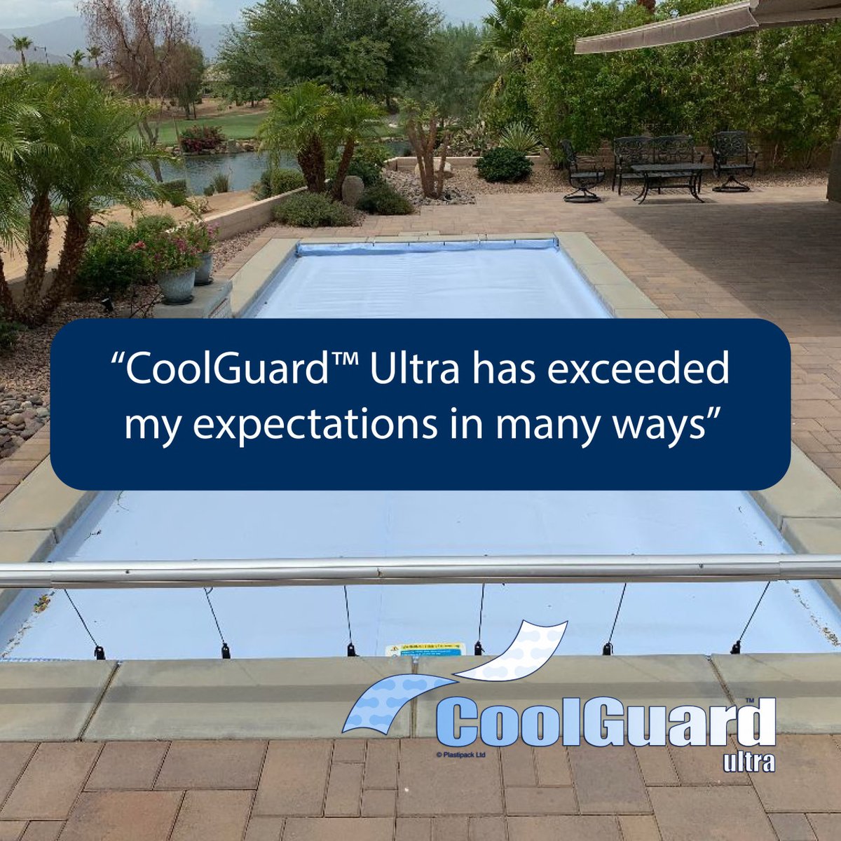 "CoolGuard™ Ultra has exceeded my expectations in many ways... Besides making normal maintenance when we are at home a breeze, when are away for an extended time, a month or more, it's just as easy."

#SwimmingPool #poolcover