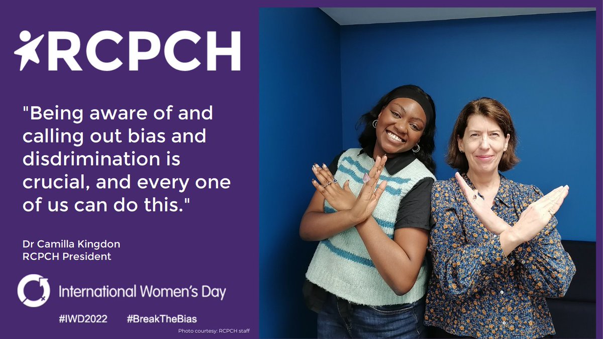 RCPCHtweets's tweet photo. Read @RCPCHPresident  Dr Camilla Kingdon's #IWD2022 post and learn how we can all #BreakTheBias. 

https://t.co/sAuB6umCNo https://t.co/pGDiz94i6z