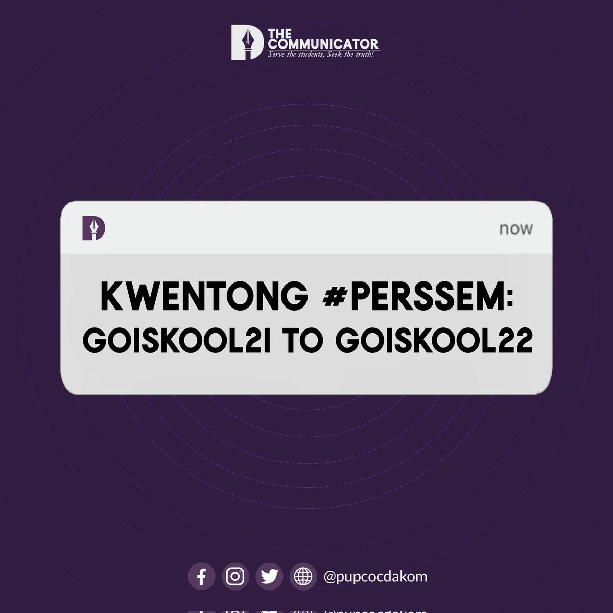 pupcocdakom's tweet photo. LATHALAIN I Kwentong #PersSem: GoIskool21 to GoIskool22 

Read the full article on our Facebook page: https://t.co/mkugxwb7Er https://t.co/gkcYmjGEv1