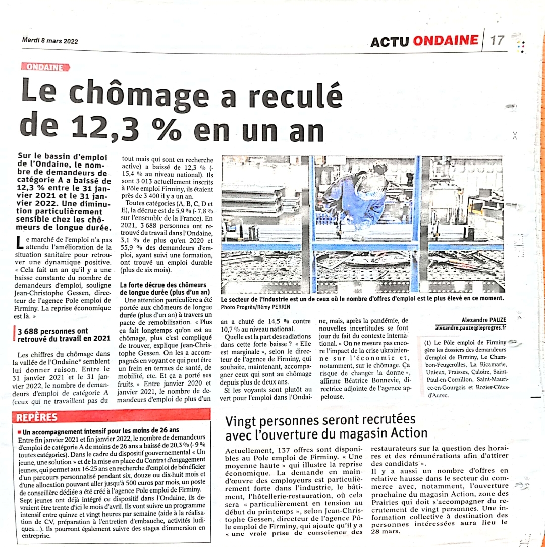 L'action de Pôle emploi Firminy porte ses fruits. Bravo aux équipes 💪💪💪