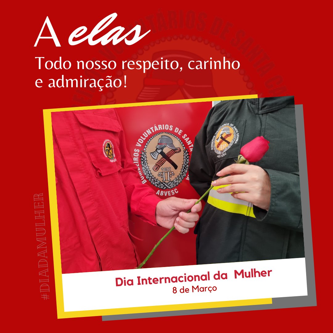 abvesc_oficial's tweet photo. Neste 🌹8 de Março - Dia Internacional da Mulher, a homenagem da ABVESC a todas as 👩‍🚒bombeiras. https://t.co/NbRbgW9IcJ