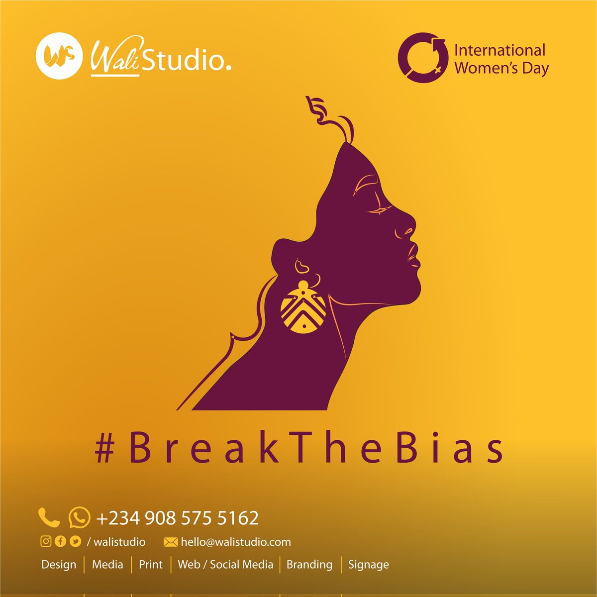 WaliStudio's tweet photo. Happy Women's Day #BreakTheBias #WaliStudio. https://t.co/6VohkeaVgc
