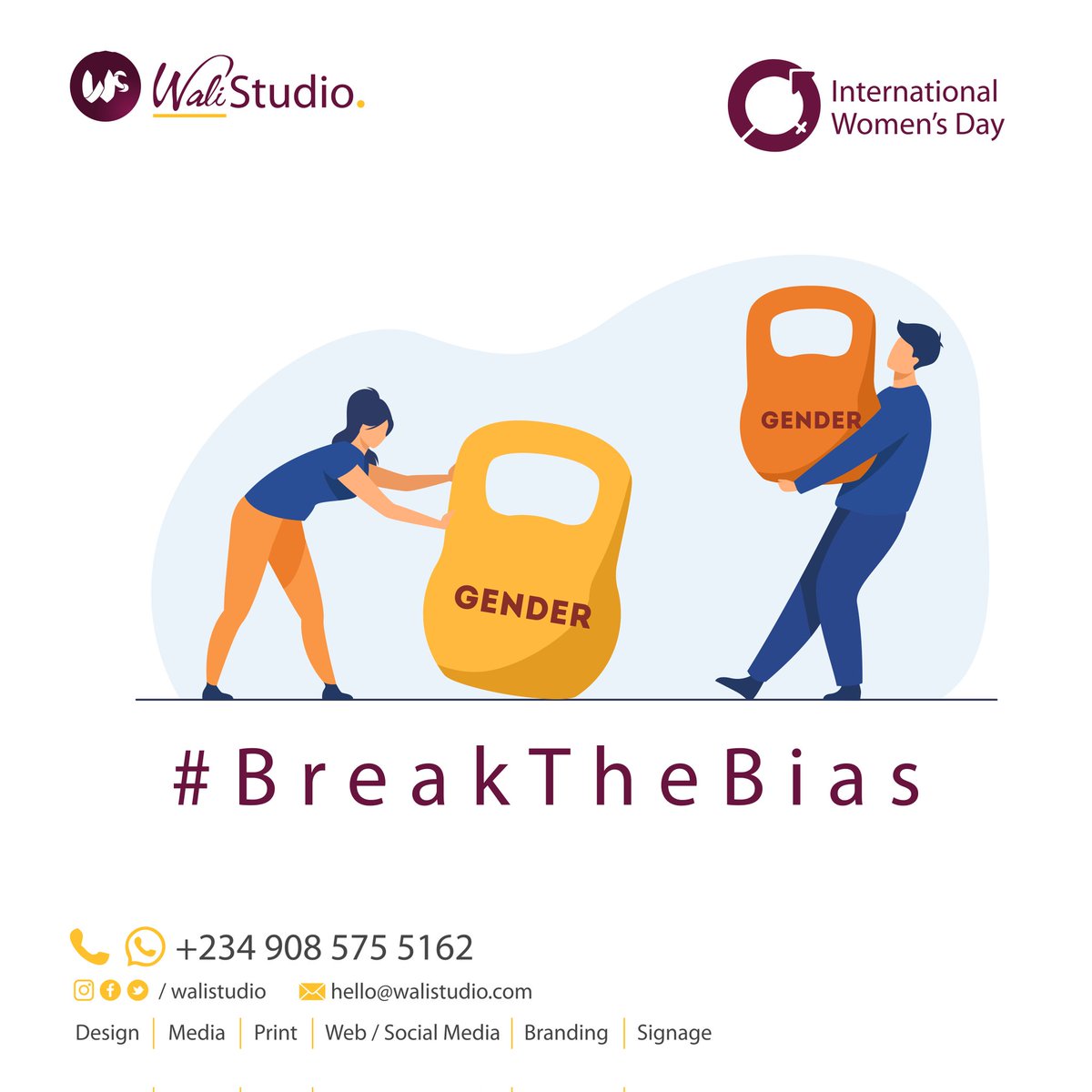 WaliStudio's tweet photo. Happy Women's Day #BreakTheBias #WaliStudio. https://t.co/6VohkeaVgc