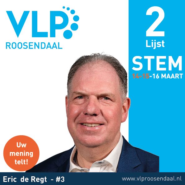 Succes Pa! Iedereen heeft een eigen stem en een eigen keuze. Maar uiteraard hoop ik dat mijn vader weer een mooi resultaat gaat behalen. <a href="/EricDeRegtWouw/">Eric de Regt</a> Lijst 2, nummer 3.