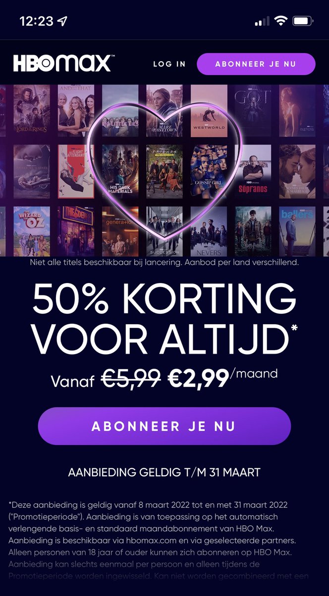 HBO Max Nederland on Twitter "Helaas is de 50 korting niet