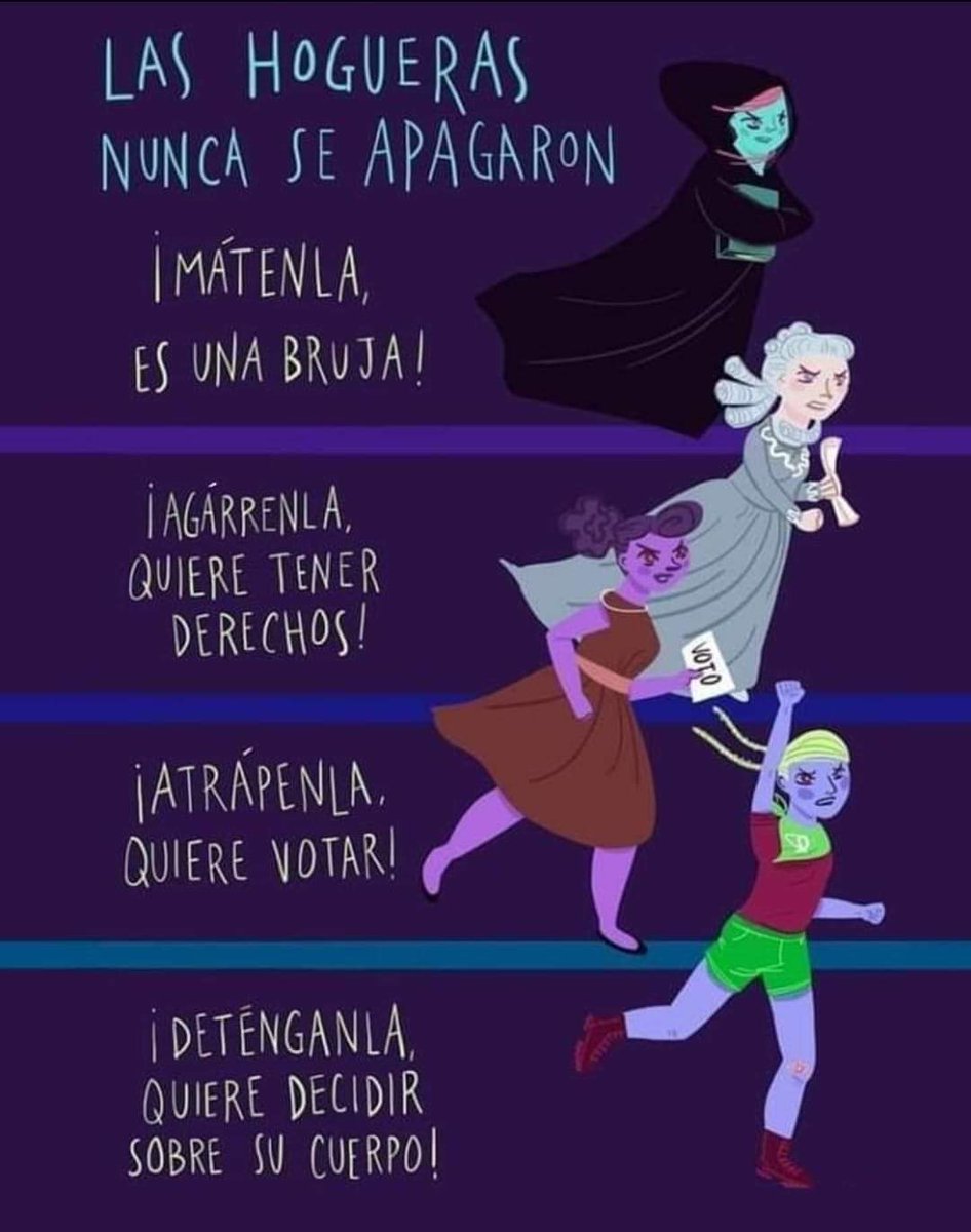 siemprenela's tweet photo. Somos las descendientes de las que no pudieron quemar en la hoguera. #8Marzo2022 
#APOYOROCIO8M 
#MareaFucsia https://t.co/cnbrn69hbu