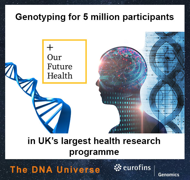 GenomicsEurope's tweet photo. Eurofins Genomics will be conducting genotyping for up to 5 million participants of Our Future Health, UK’s largest ever health research programme. Read more at: https://t.co/jlIZ7Hgp3t @ukfuturehealth #genomics #TheDNAUniverse https://t.co/NALRIM7Z5D