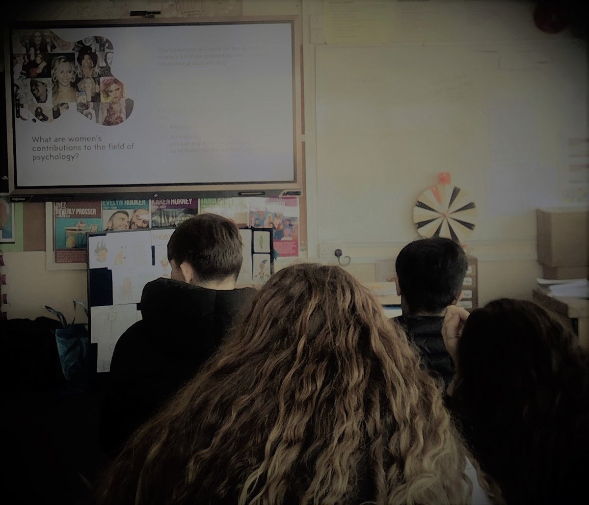 GtBaddowHighSch's tweet photo. Year 12 @GBHSSixthForm psychology students are celebrating #InternationalWomensDay today by researching their most inspirational female psychologists or female public figures that have made strong contributions to the world of psychology. #breakthebias https://t.co/i0NrjeSvtn