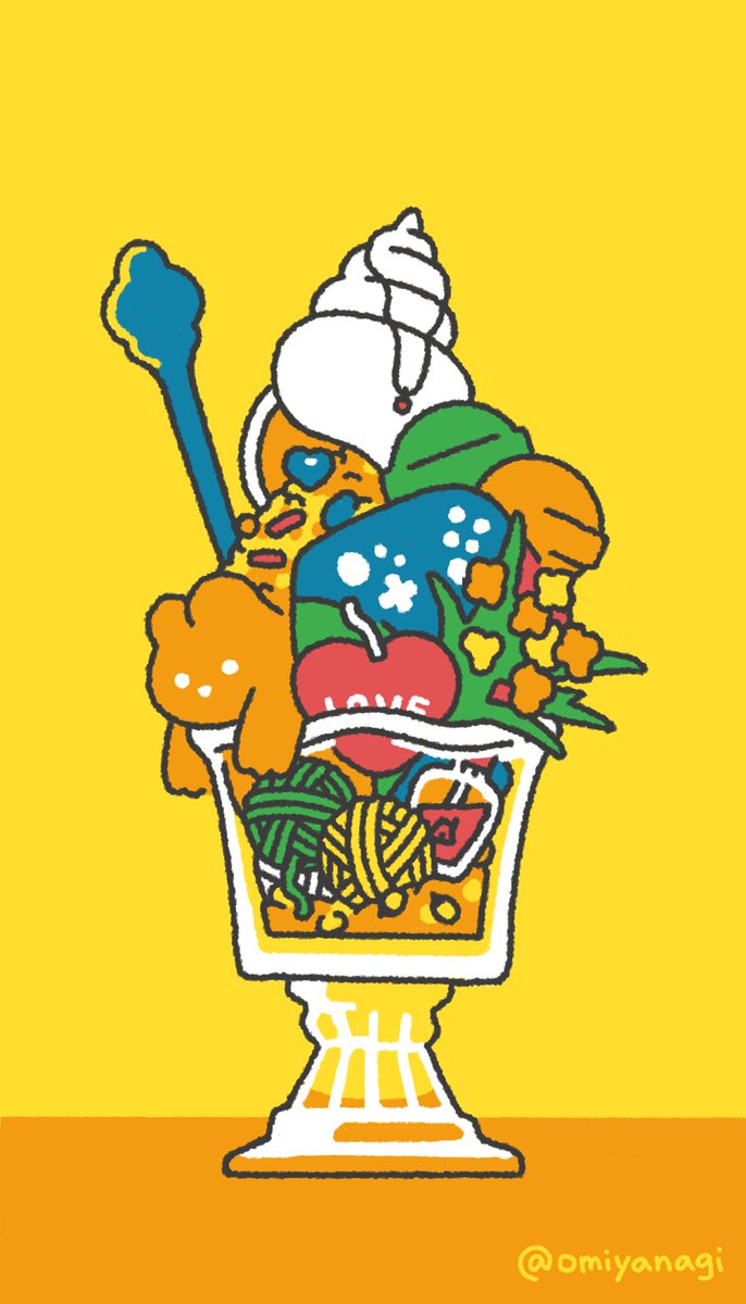 omiyanagi's tweet photo. パフェの絵 💐🍨🧸 https://t.co/9jSWAmV6Od