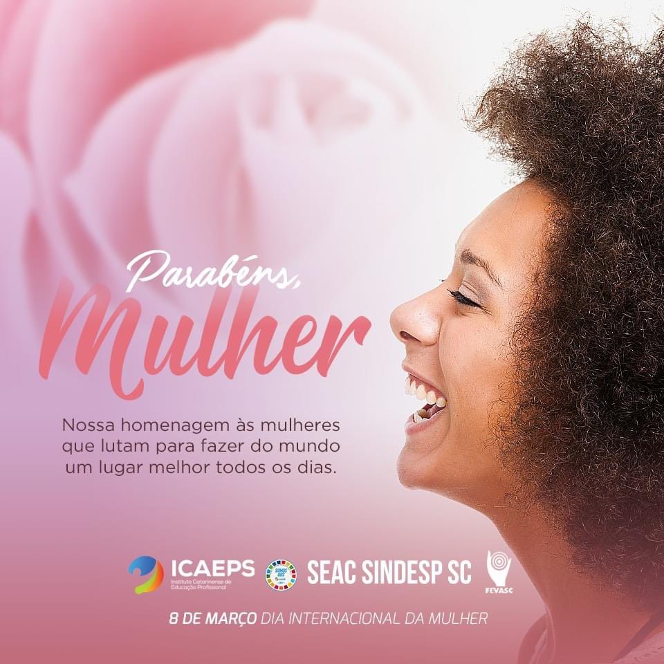 scseac's tweet photo. Uma homenagem do SEAC/Sindesp-SC e ICAEPS pelo Dia Internacional das Mulheres!

#8deMarço #DiaInternacionaldasMulheres https://t.co/I4xTPbctoy