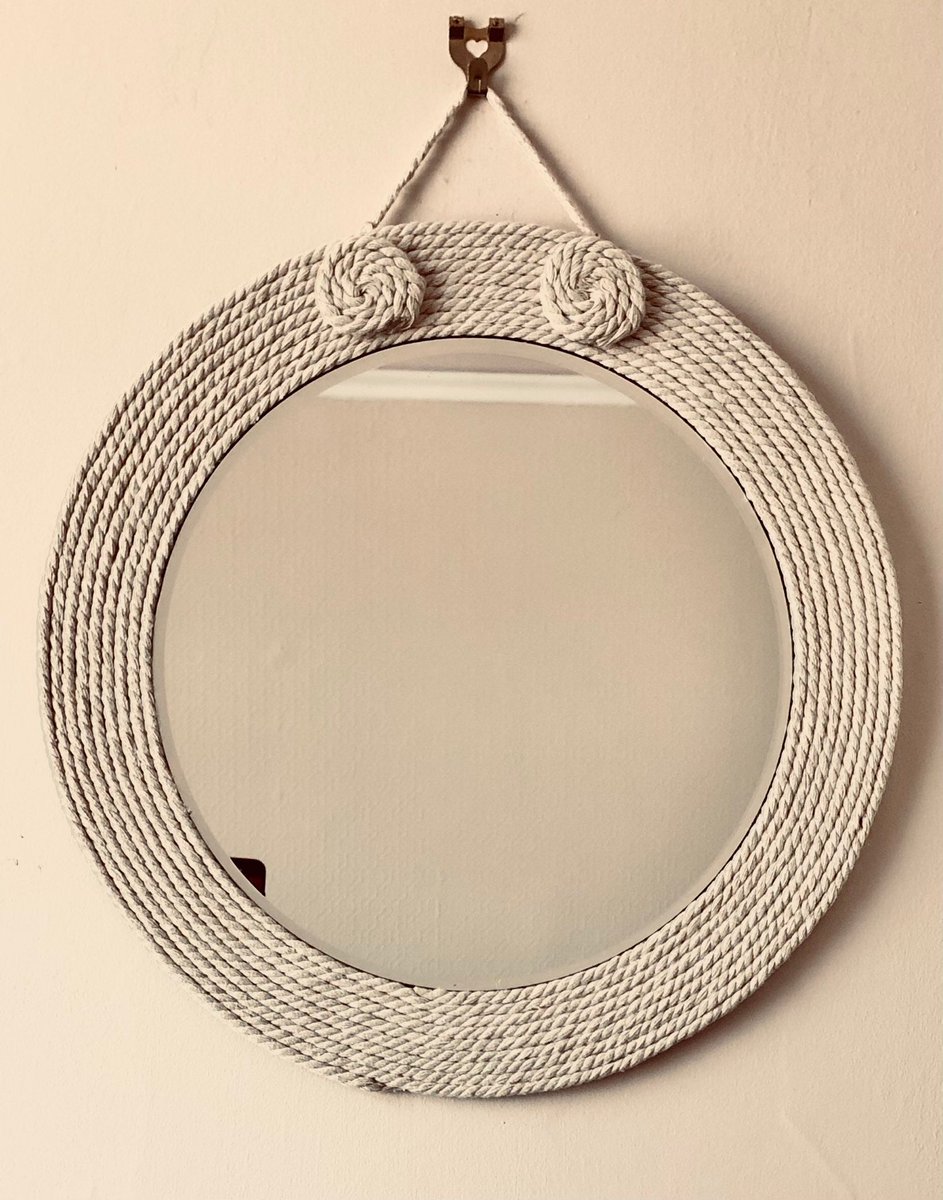 Excited to share this item from my #etsy shop: Large Handmade Macrame Nautical Cream Bathroom Mirror #rusticprimitive #largemirror #mothersday #creammacrame #bathroommirror #handmadecountry #rusticfarmhouse  etsy.me/3pP3Oae