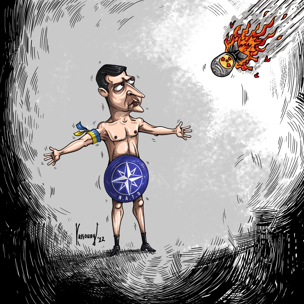 PUSH2oons's tweet photo. NATO's "Iron" Shield to Zelensky/Ukraine!

👉 follow @pushtoonz for more!

#pushtoonz #Push #փուշ #kassouny #zelensky #putin #ukraine #russia #ukrainerussiawar #russiaukraineconflict #nato #europe #usa #shield #waronukraine #nuclearbomb #nuclear #caricature #cartoon  #peace https://t.co/oVqSU2lhQf