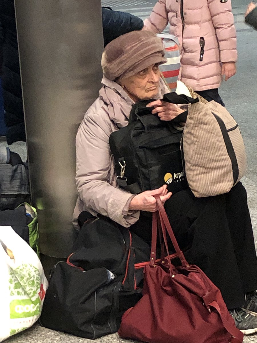 Exhausted but not beaten. On International Women’s Day respect for their courage and determination.  #Ukraine #InternationalWomensDay