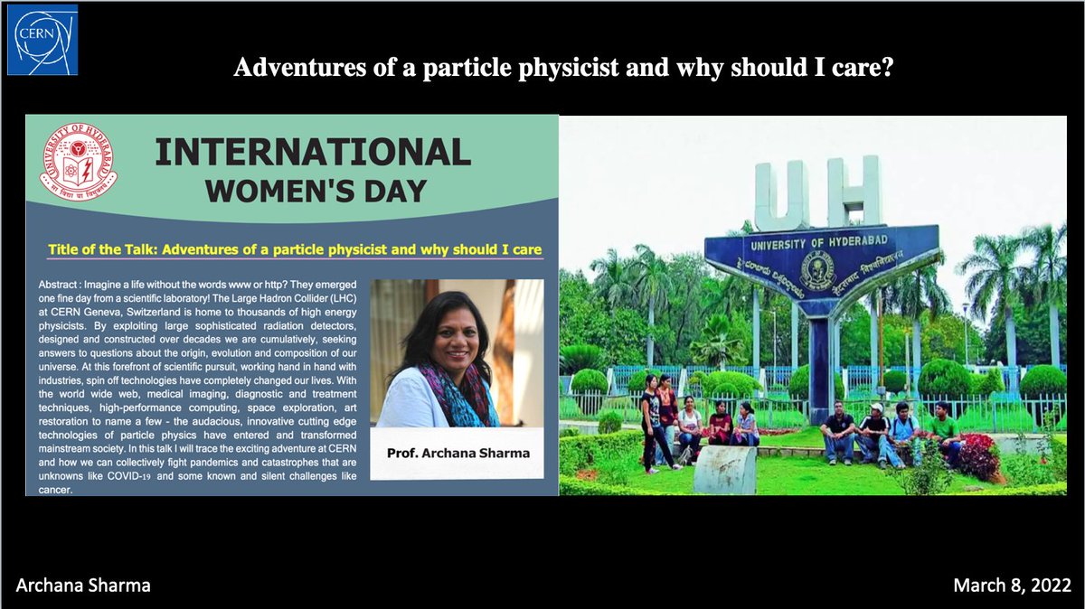 Continuing the celebration of #IWD #2022 at 
#University of #Hyderabad #India 

- Inspiring interaction with #PhD #students #Professors on the occasion of #International #WomensDay speaking about #opportunities #challenges how #Indian #women can make a difference for #Science