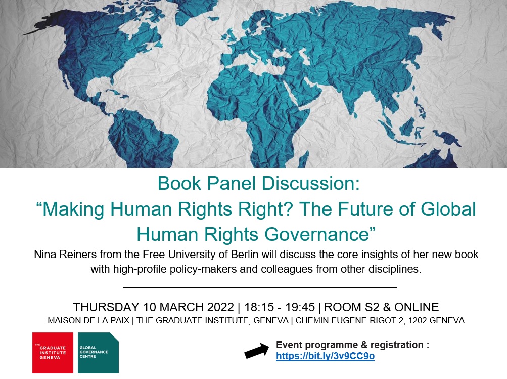 GVAGrad_GGC's tweet photo. Who makes #HumanRights?
Join us for our next event to hear about @NinaReiners' fascinating new book @CUPAcademic reveals how #experts and external collaborators play a key role in the development of #humanrights.
10 Mar, 18.15 online and @IHEID
https://t.co/Wts57rohmT https://t.co/DePeA5OULv