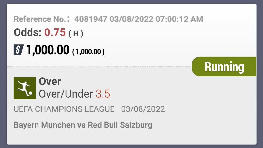 Mas_Wisnuuu's tweet photo. UEFA CHAMPIONS LEAGUE
Bayern Munchen vs Red Bull Salzburg
Over 3.50 FT
Supported by #Stars77 https://t.co/sBw53kr462