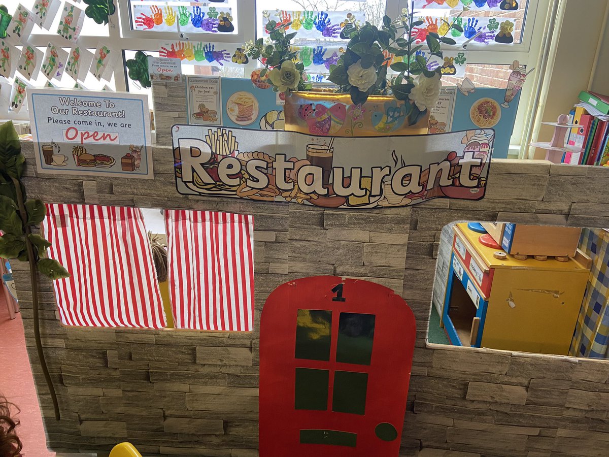 AMcneill's tweet photo. We can’t wait to get in, explore and play in our new role play area, ‘The Restaurant’ as part of our ‘Yum Yum’ WAU topic. @StOPPSBelfast https://t.co/IeRPPxLFDR