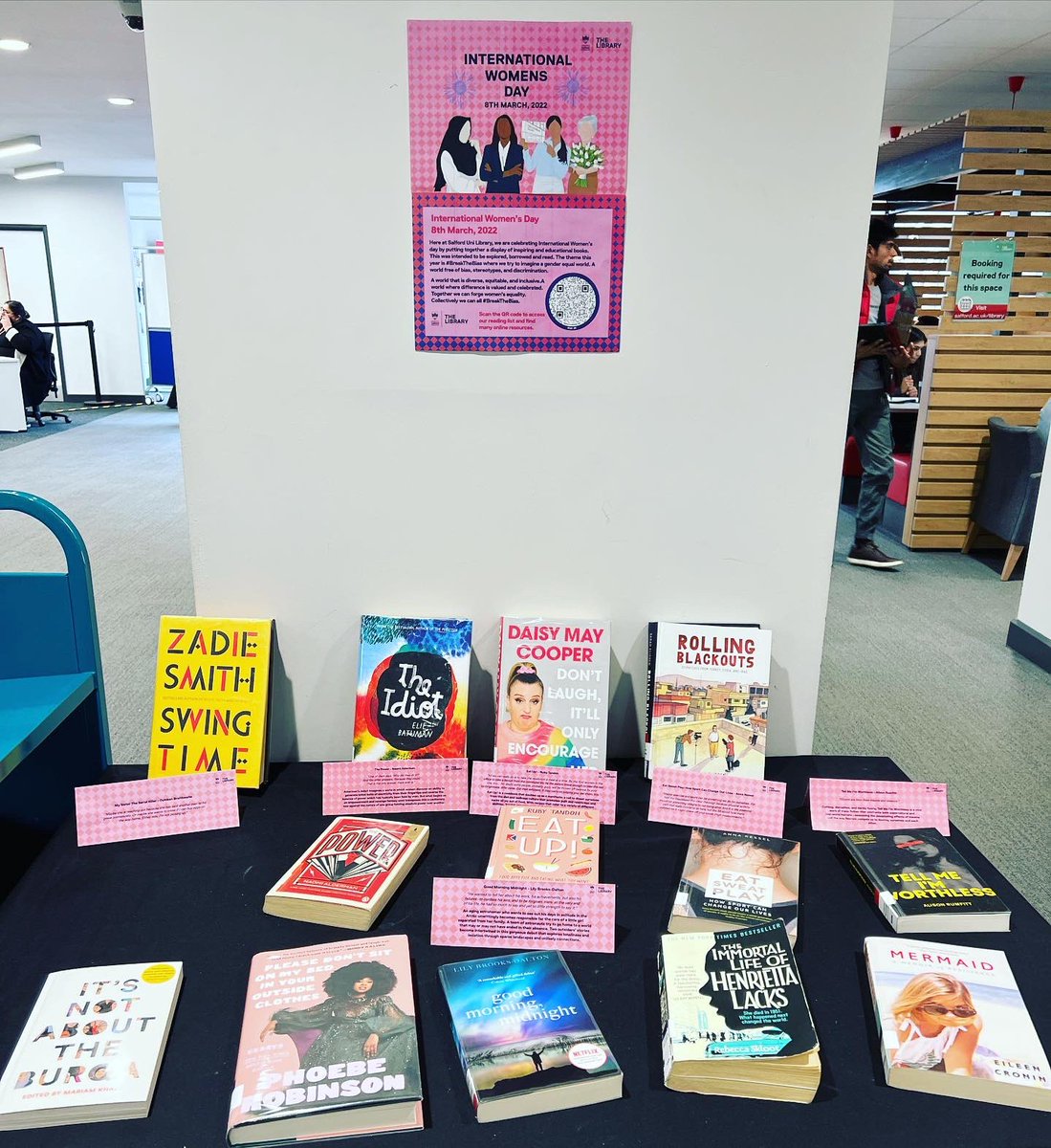💜🌸 Come and explore our book display in CW for #IWD and celebrate Women from around the world. 🌟