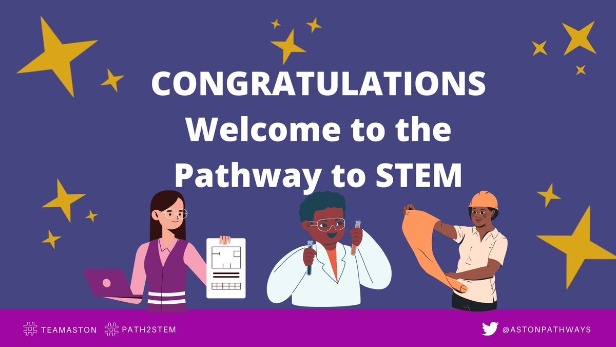 AstonPathways's tweet photo. 🎉Congratulations to the 87 students shortlisted for the #Path2STEM programme @AstonUniversity We are looking forward to supporting your journeys into #highereducation & the world of #STEM over the next few months 🎉Welcome to #TeamAston
#aspiretoinspire https://t.co/C3TrEAc9cx