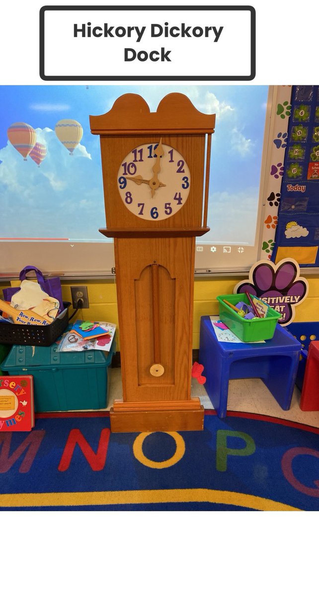 teachercarver's tweet image. When teaching preschoolers nursery rhymes…a handmade clock with a mouse 🐭 that runs up and hands that move is a great way to bring the rhyme to life! #nurseryrhymes #funandengaging #learn @LudlowPublicSch @EastStSchool