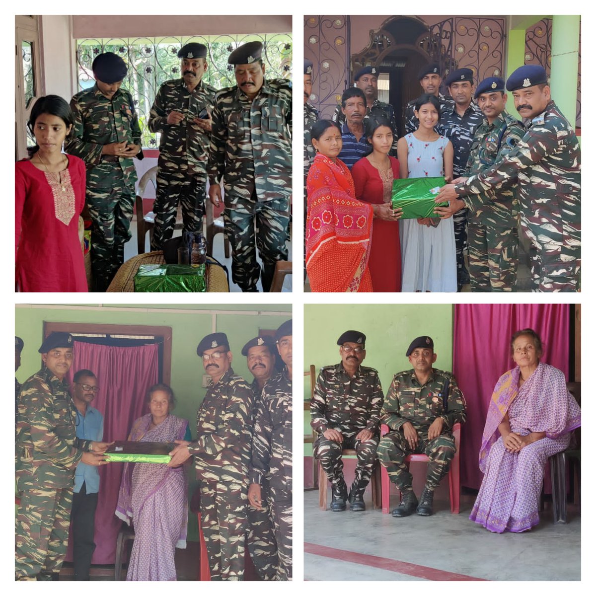 Azadi Ka Amrit Mahotsav

Officers visited Mrs Simla Minz,veer nari of Shahid Mahadev Minz in Nagrakata and Mrs Tapsi Roy,veer nari of Shahid Badal Roy in Mainaguri today and asked their welfare
We presented them mementos, sweets, saris and other items
