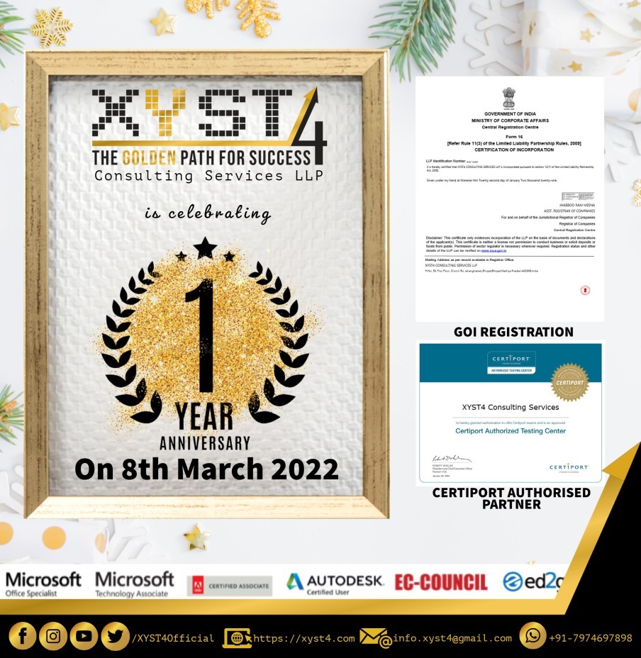 XYST4Co's tweet photo. XYST4's 1st anniversary.
#education 
#certification 
#certiport 
#Microsoft 
#adobe
#GOI https://t.co/99GDWFCbdr