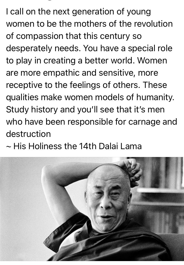 linagato's tweet image. Word. On women by HH @dalailama