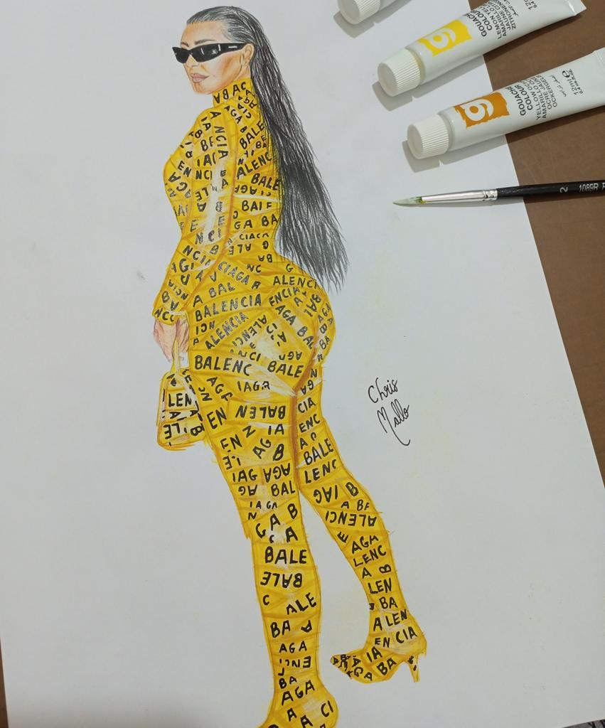 ChrisMallo3's tweet photo. @KimKardashian 🖤💛🖤💛🖤
#KimKardashian #balenciaga #KimKardashianbalenciaga #art #watercolors https://t.co/AeSyTrIpwE