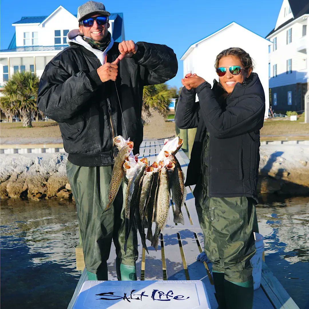 #Trout time for Astrid DeGruchy and Captain Storin. 🎣

#WayOfTheWaterman #LiveSalty #TroutFishing
#InternationalWomensDay #WomensDay