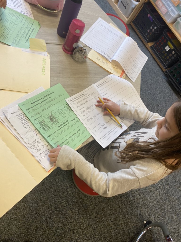 Analyzing our math work to help us set goals for what we need to work on! We are using this data and setting specific goals to share with our families at student led conferences