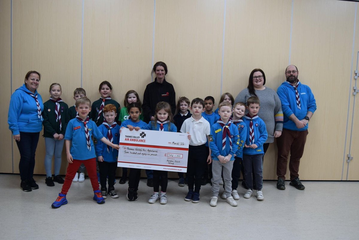 Huge thank to Ruth from <a href="/TVAirAmb/">Thames Valley Air Ambulance</a>  for spending the evening with Furzton Beavers.  Handed over a cheque for £386.00 from sponsored hike to help the air ambulance. #supportingothers #TVAA  #SkillsForLife <a href="/mkfm/">MKFM 106.3</a> <a href="/mk_citizen/">MK Citizen</a> <a href="/MKCommunityHub/">MK Community Hub</a>