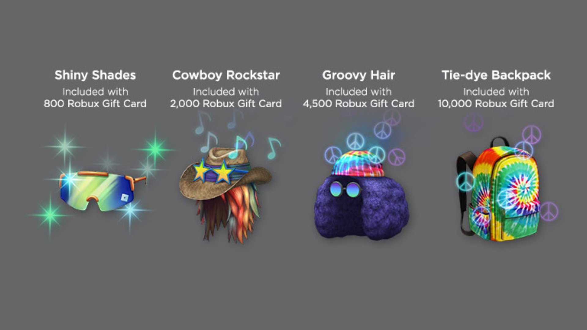 X 上的RBXNews：「Here are the upcoming #Roblox  Gift Card items. These  will likely become available within the next few days. We'll keep you  updated.  / X