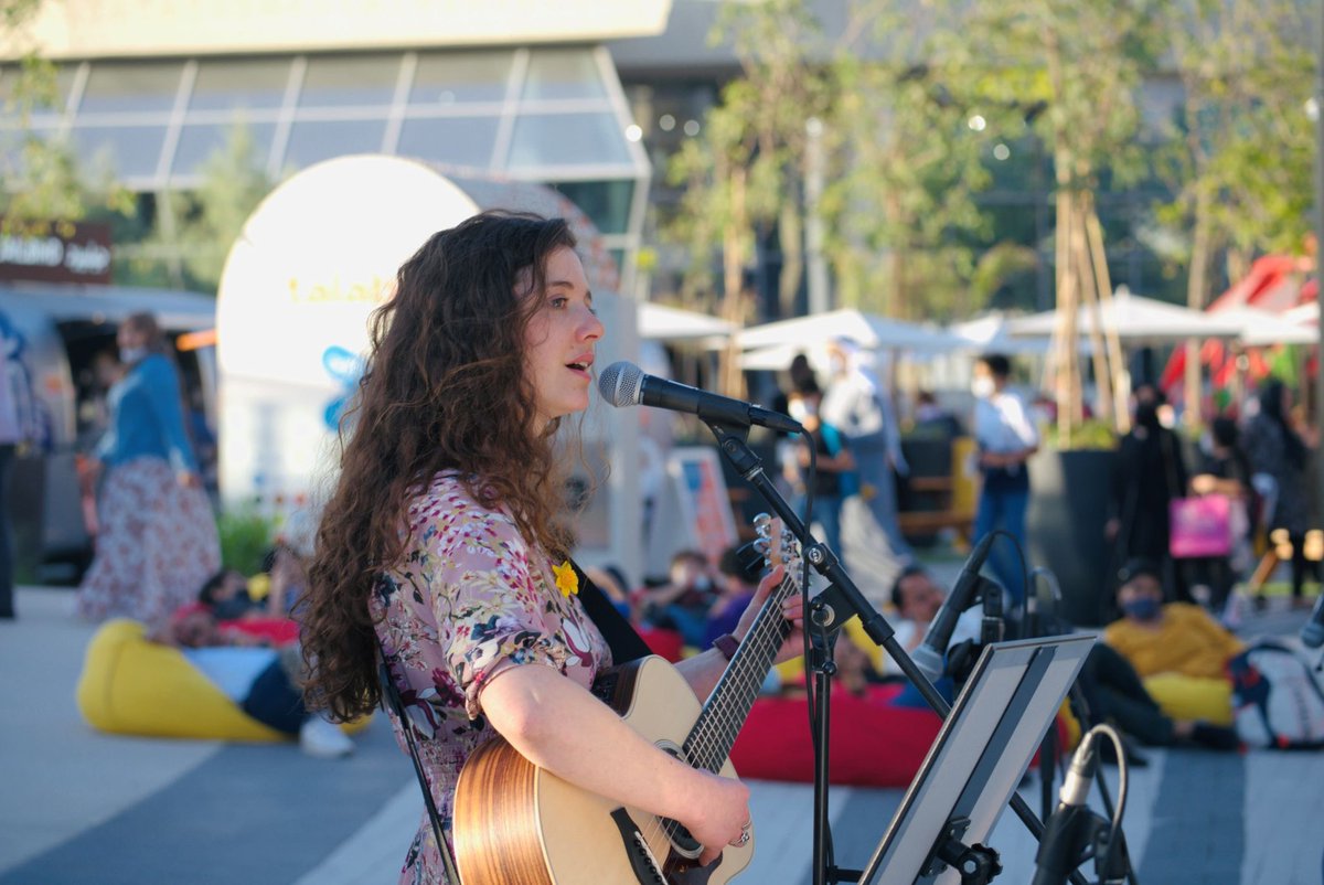 walesinmena's tweet photo. Last week we had the pleasure of welcoming Welsh folk singer-songwriter, @EveGoodman, to Dubai to perform during our #WelshTakeover at the @UKPavilion2020 @expo2020dubai to celebrate St Davidโs Day!
#WalesatExpo #EveGoodman #EveGoodmanatExpo #StDavidsDay https://t.co/NsQkCdW4MA