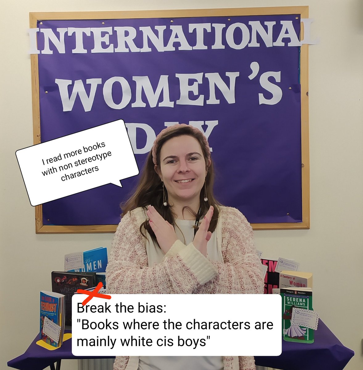 And you, what do you do to #breakthebias?
@EqualitiesEdGCC

#IWD2022
#WomensDay2022 
#Librarydisplay #womenempowerment #powerpose