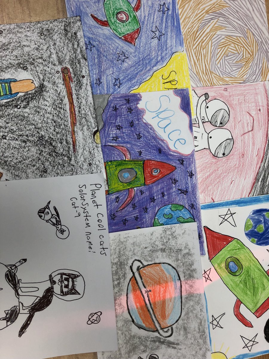 AnnaMMouton's tweet photo. While studying space, why not send a postcard to space? Clark-Shaw 6th graders designed postcards with images and visions of the future to send to ⁦@clubforfuture⁩ for a flight into space. Thanks so much for the opportunity! ⁦@Clarkshaweagles⁩ ⁦@ClarkShawLib⁩ https://t.co/KzOkzJ7LC0