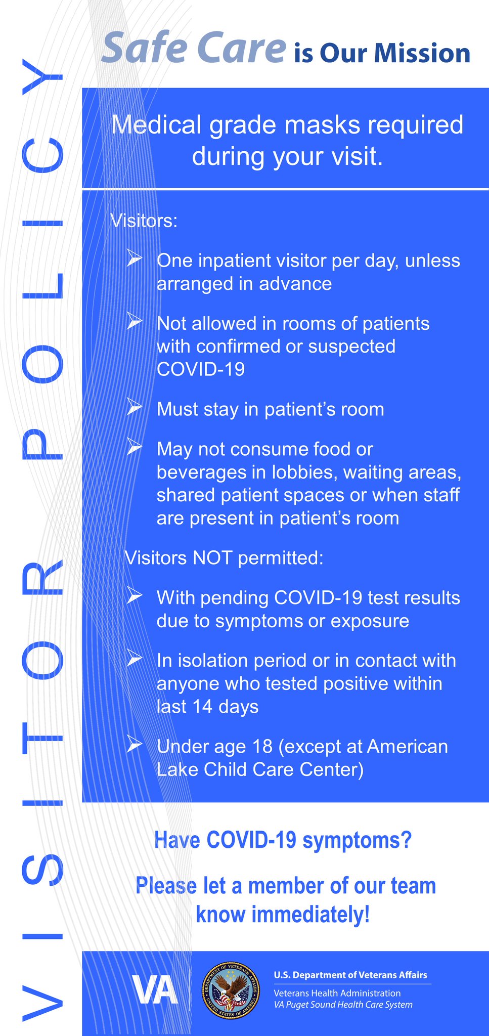 VA Puget Sound on Twitter "We've updated our visitation policy!…