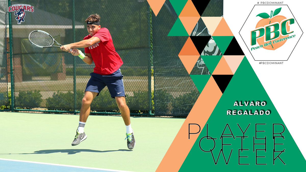Peach Belt (@peachbelt) on Twitter photo The PBC Men's Tennis Player of the Week is <a href="/CSUCougars/">Columbus State Cougars</a> <a href="/Aregalado14/">alvaro regalado</a>! bit.ly/3KosJJq #PBCDOMINANT The PBC Men's Tennis Player of the Week is <a href="/CSUCougars/">Columbus State Cougars</a> <a href="/Aregalado14/">alvaro regalado</a>! bit.ly/3KosJJq #PBCDOMINANT