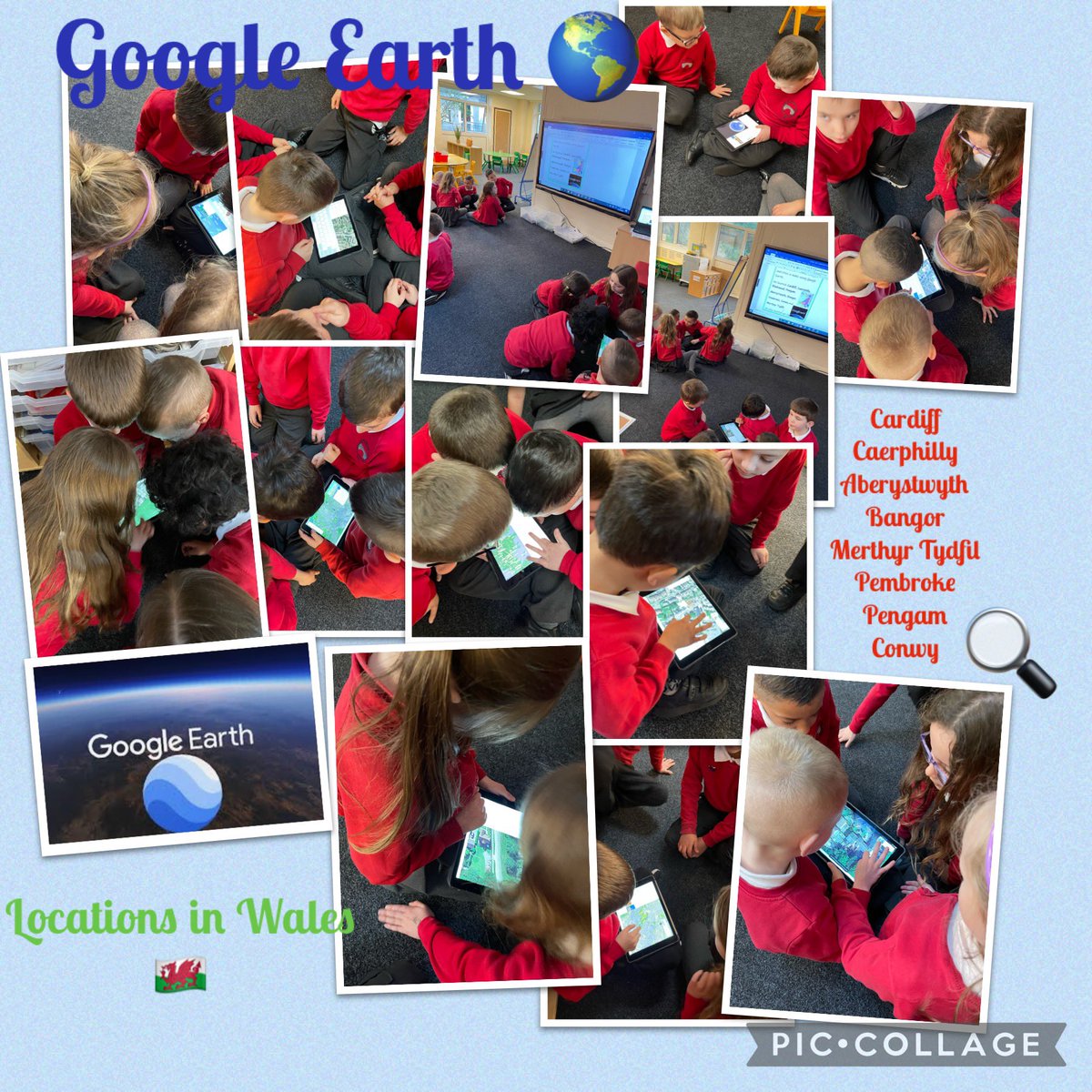 We had lots of fun this afternoon working in our groups and using Google Earth to locate different towns, cities and villages in Wales 🌎🏴󠁧󠁢󠁷󠁬󠁳󠁿 We even located our own houses! 🏠😃
