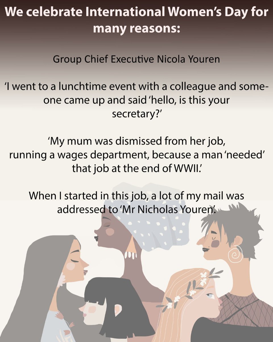 Group CE Nicola Youren offers some of her own experiences as to why days like #Internationalwomensday are important. One of her experiences was: ‘I went to a lunchtime event with a colleague and someone came up and said ‘hello, is this your secretary?’ #breakthebias